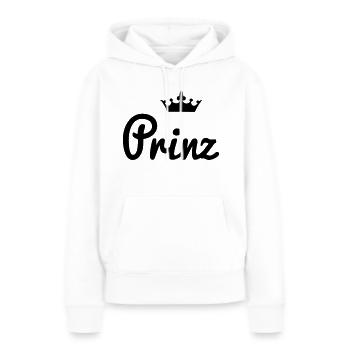 Prinz - Frauen Premium Bio Hoodie - Weiß - Vorne - Julia (174cm)
