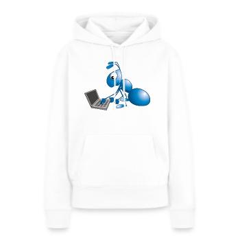 Ameise mit Laptop - Frauen Premium Bio Hoodie - Weiß - Vorne - Julia (174cm)