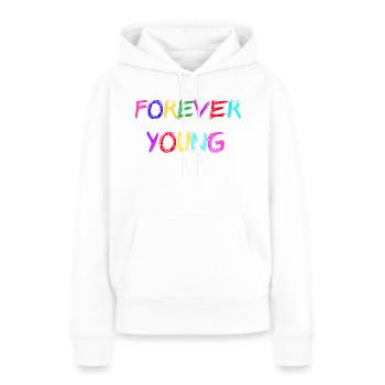 Young - Frauen Premium Bio Hoodie - Weiß - Vorne - Julia (174cm)
