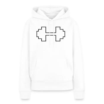 haltère - Sweat à capuche Premium bio Femme - blanc - Devant - Julia (174cm)