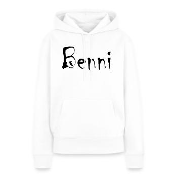 benni - Frauen Premium Bio Hoodie - Weiß - Vorne - Julia (174cm)
