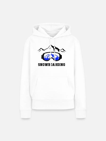 Snowboarding - Frauen Premium Bio Hoodie - Weiß