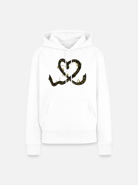 calligraphy heart - Frauen Premium Bio Hoodie - Weiß
