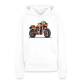 Motorrad als Rennmaschine in 16-Bit - Frauen Premium Bio Hoodie - Weiß - Vorne - Julia (174cm)