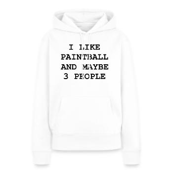 Paintball Airsoft - Sweat à capuche Premium bio Femme - blanc - Devant - Julia (174cm)