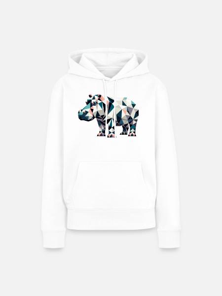 Nilpferd // hippo - Frauen Premium Bio Hoodie - Weiß