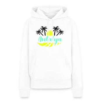 Antalya - Sweat à capuche Premium bio Femme - blanc - Devant - Julia (174cm)