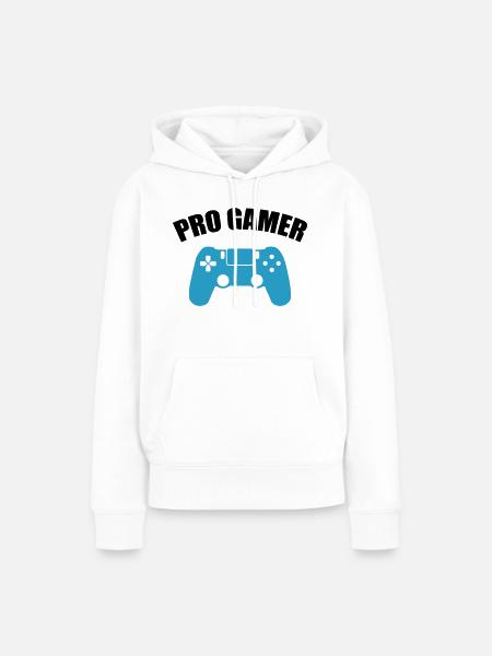 pro gamer - Frauen Premium Bio Hoodie - Weiß