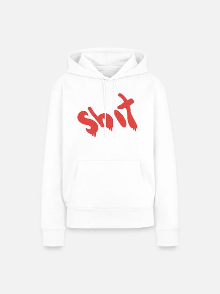 Scheisse text in rot - Frauen Premium Bio Hoodie - Weiß