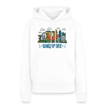 Singapour City Skyline Singapour - Sweat à capuche Premium bio Femme - blanc - Devant - Julia (174cm)