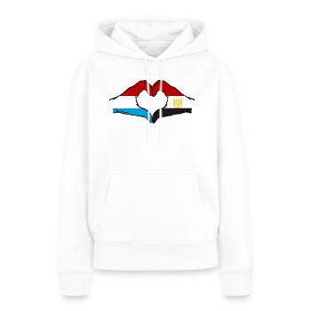 Luxemburg Ägypten Flagge Haende Herzform used - Frauen Premium Bio Hoodie - Weiß - Vorne - Julia (174cm)
