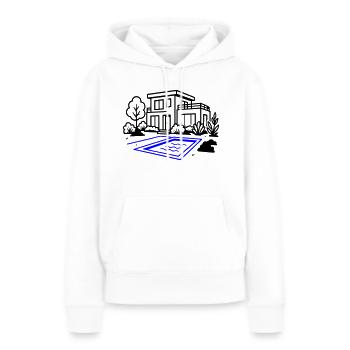 Maison Villa Construction de maison - Sweat à capuche Premium bio Femme - blanc - Devant - Julia (174cm)