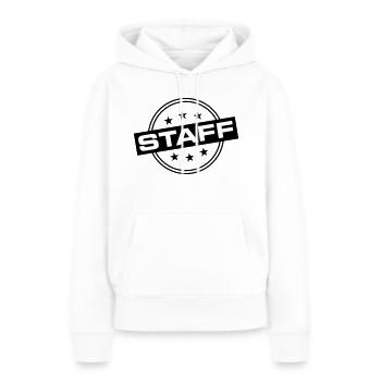Staff - Frauen Premium Bio Hoodie - Weiß - Vorne - Julia (174cm)