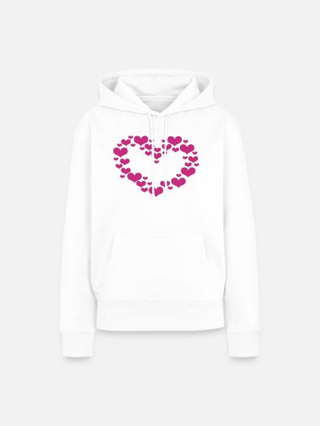 Herz aus Herzen - Frauen Premium Bio Hoodie - Weiß