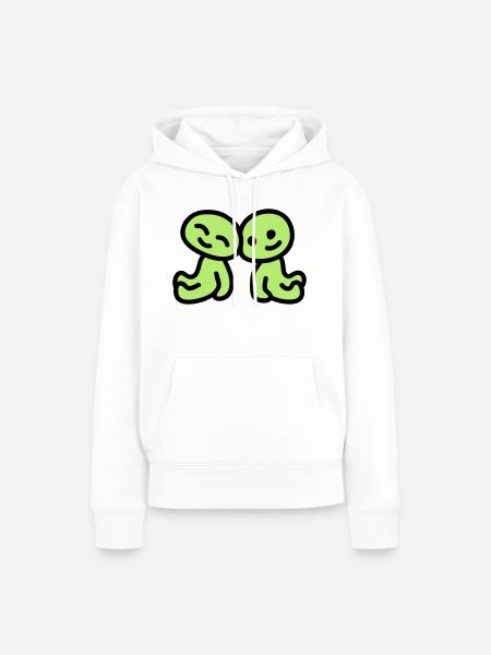 Freundschaft - verliebt - Frauen Premium Bio Hoodie - Weiß