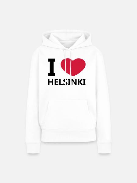 Ich liebe Helsinki - Frauen Premium Bio Hoodie - Weiß