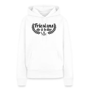 Friesians - Friesen - Frauen Premium Bio Hoodie - Weiß - Vorne - Julia (174cm)