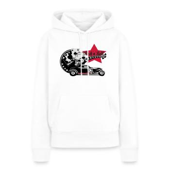 Hot Rod Rock'n'Roll - Sweat à capuche Premium bio Femme - blanc - Devant - Julia (174cm)