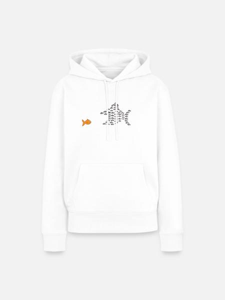 Fischschwarm - Frauen Premium Bio Hoodie - Weiß