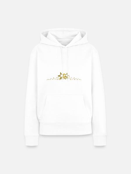 Sternrahmen Gold - Frauen Premium Bio Hoodie - Weiß