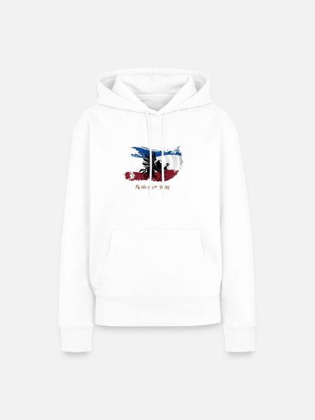 rostocker_jung_orange - Frauen Premium Bio Hoodie - Weiß