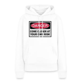 danger - Sweat à capuche Premium bio Femme - blanc - Devant - Julia (174cm)
