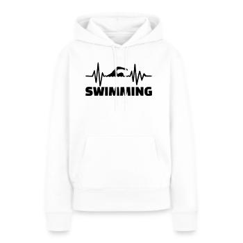 Nager - Sweat à capuche Premium bio Femme - blanc - Devant - Julia (174cm)