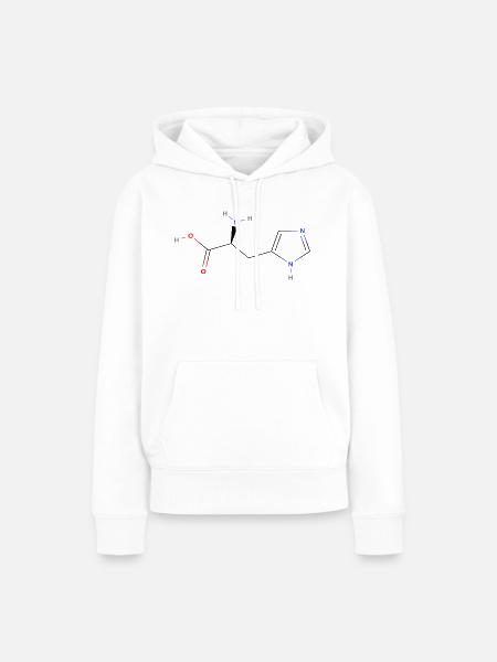 Histidin Molekül - Farbige Strukturformel - Frauen Premium Bio Hoodie - Weiß