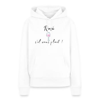 Rosé s'il vous plait ! - Sweat à capuche Premium bio Femme - blanc - Devant - Julia (174cm)