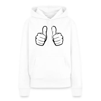 Comme des mains - Sweat à capuche Premium bio Femme - blanc - Devant - Julia (174cm)