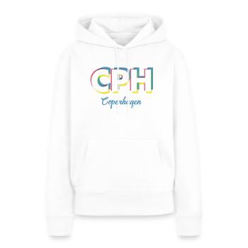 Copenhague - CPH - Copenhague - Dänemark - Danemark - Sweat à capuche Premium bio Femme - blanc - Devant - Julia (174cm)