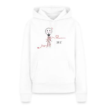 TOI - you - Sweat à capuche Premium bio Femme - blanc - Devant - Julia (174cm)