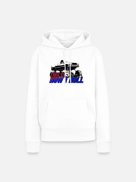 SO ROLLE ICH - Frauen Premium Bio Hoodie - Weiß