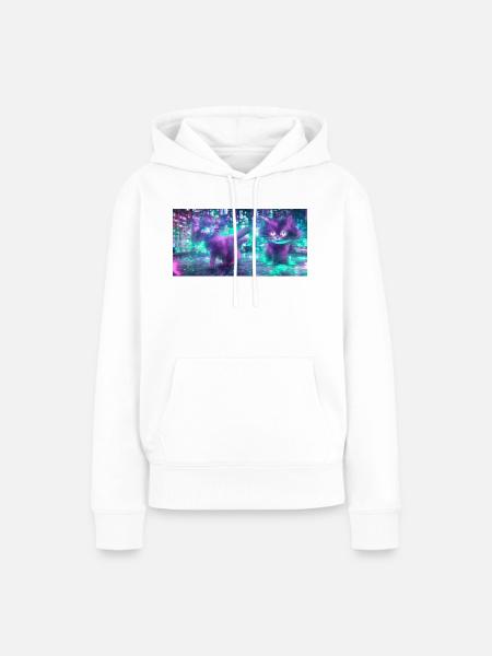 Future Cat - Frauen Premium Bio Hoodie - Weiß