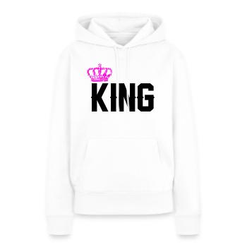 Roi - Sweat à capuche Premium bio Femme - blanc - Devant - Julia (174cm)