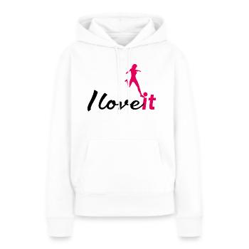 women soccer i love it - Frauen Premium Bio Hoodie - Weiß - Vorne - Julia (174cm)