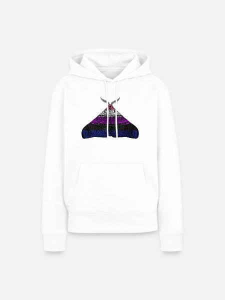 Genderfluid pride Motte - Frauen Premium Bio Hoodie - Weiß