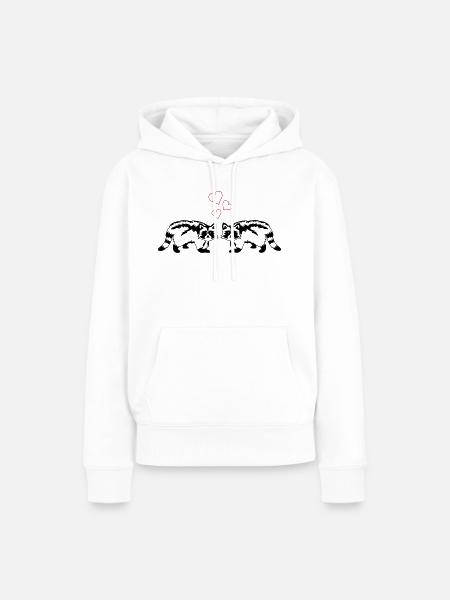 waschbären verliebt - Frauen Premium Bio Hoodie - Weiß