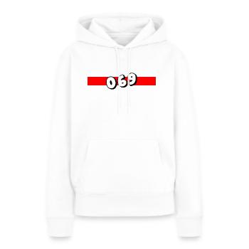 069 - Frankfurt Vorwahl - Telefon - telefonieren - Frauen Premium Bio Hoodie - Weiß - Vorne - Julia (174cm)