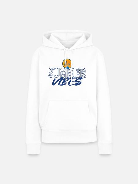 Vibrationen im Sommer - Frauen Premium Bio Hoodie - Weiß