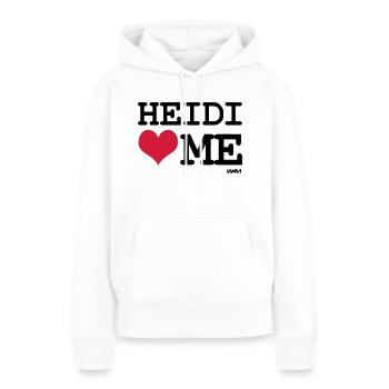 heidi m'aime - Sweat à capuche Premium bio Femme - blanc - Devant - Julia (174cm)