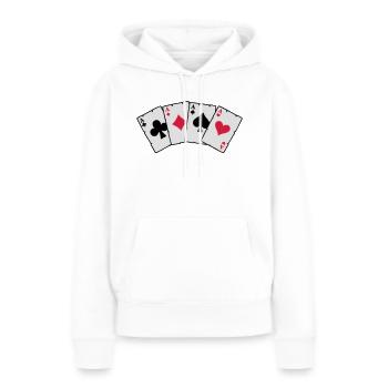cards_3c2 - Sweat à capuche Premium bio Femme - blanc - Devant - Julia (174cm)