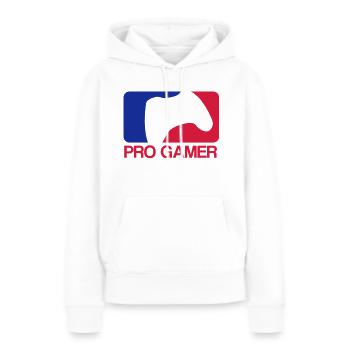 PRO GAMER - Sweat à capuche Premium bio Femme - blanc - Devant - Julia (174cm)