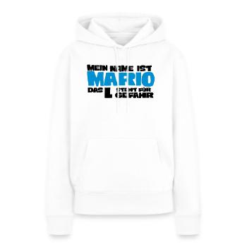 mario - Sweat à capuche Premium bio Femme - blanc - Devant - Julia (174cm)