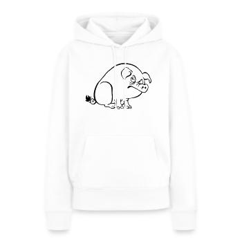 Alte Sau - Frauen Premium Bio Hoodie - Weiß - Vorne - Julia (174cm)