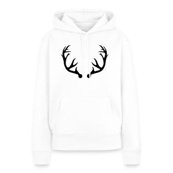 Hirsch Geweih - Frauen Premium Bio Hoodie - Weiß - Vorne - Julia (174cm)