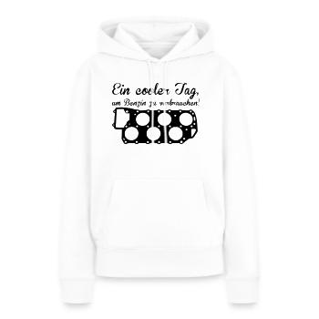 Ein cooler Tag, um Benzin zu verbrauchen - Frauen Premium Bio Hoodie - Weiß - Vorne - Julia (174cm)