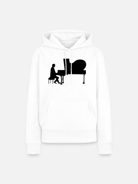 Pianist - Frauen Premium Bio Hoodie - Weiß