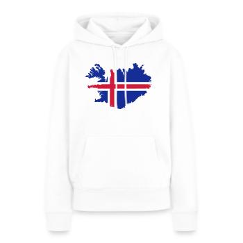 Islande - Sweat à capuche Premium bio Femme - blanc - Devant - Julia (174cm)