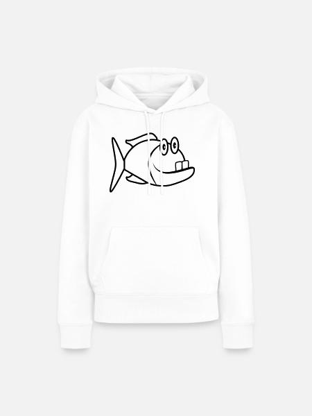 witziger Fisch - Frauen Premium Bio Hoodie - Weiß